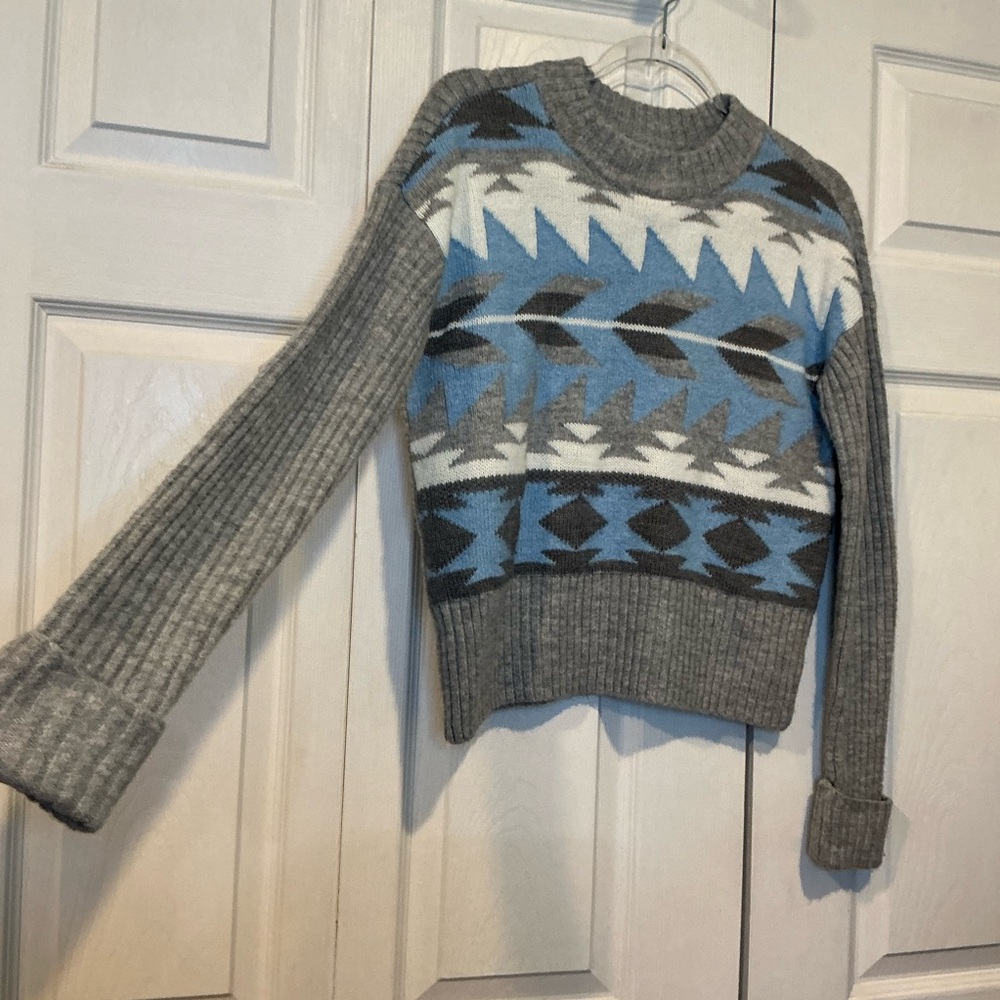 a.n.a. Gray Blue and White Sweater - XS (01109) - Picture 2 of 6